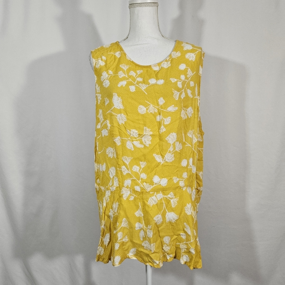 Ava & Viv yellow floral sleeveless top womens size 3X